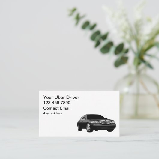 Eenvoudige Uber Driver bewerkbare Visitekaartjes (Staand voorkant)
