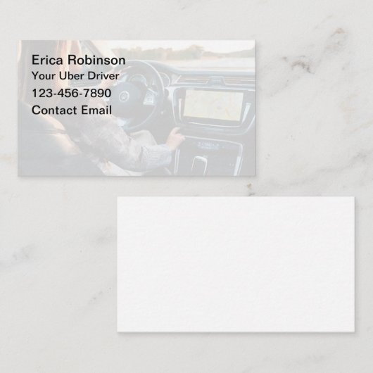 Eenvoudige Uber Driver Visitekaartjes Bewerkbaar O (Voorkant / Achterkant)