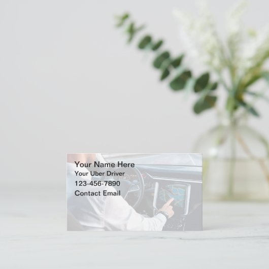 Eenvoudige Uber-driver Visitekaartjes vet ontwerp (Staand voorkant)