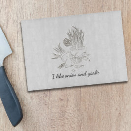 Eenvoudige  uienknoflook snijplank