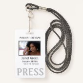 Eenvoudige uitgave van identiteitskaart van de Fot Badge (Voorkant met draagriem)