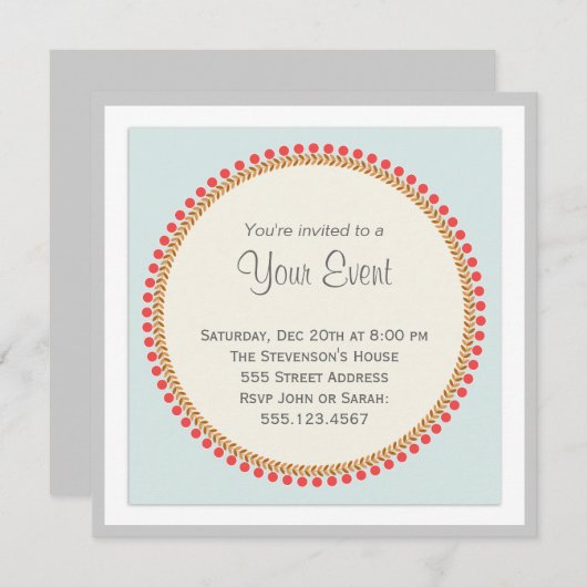 Eenvoudige uitnodiging (Voorkant / Achterkant)