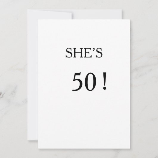 Eenvoudige Uitnodiging 50e Verjaardag (Voorkant)