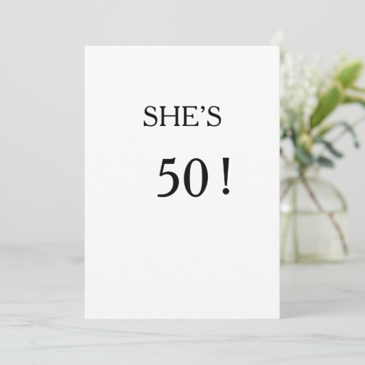 Eenvoudige Uitnodiging 50e Verjaardag (Staand voorkant)