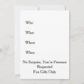 Eenvoudige Uitnodiging 50e Verjaardag (Achterkant)