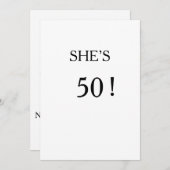 Eenvoudige Uitnodiging 50e Verjaardag (Voorkant / Achterkant)