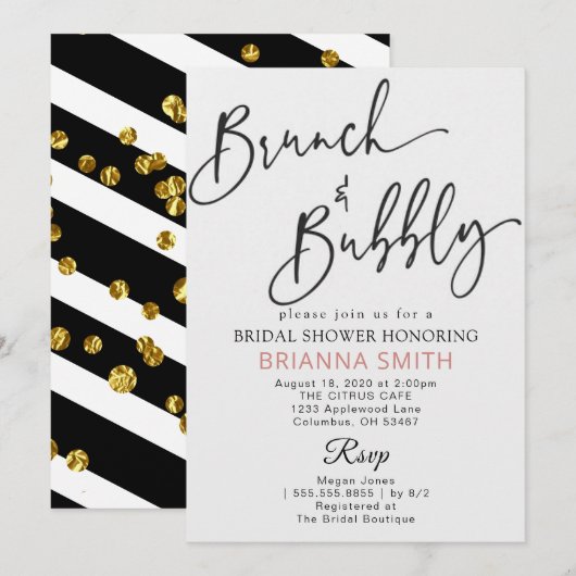 Eenvoudige uitnodiging in de vorm van een bridal e (Voorkant / Achterkant)