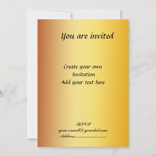 Eenvoudige uitnodiging in goud (Voorkant)