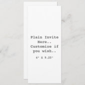 Eenvoudige uitnodiging.. kaart (Voorkant / Achterkant)