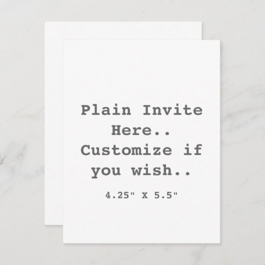 Eenvoudige uitnodiging.. kaart (Voorkant / Achterkant)