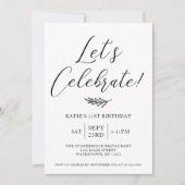 Eenvoudige uitnodiging op feestdag (Voorkant)