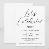 Eenvoudige uitnodiging op feestdag (Voorkant / Achterkant)