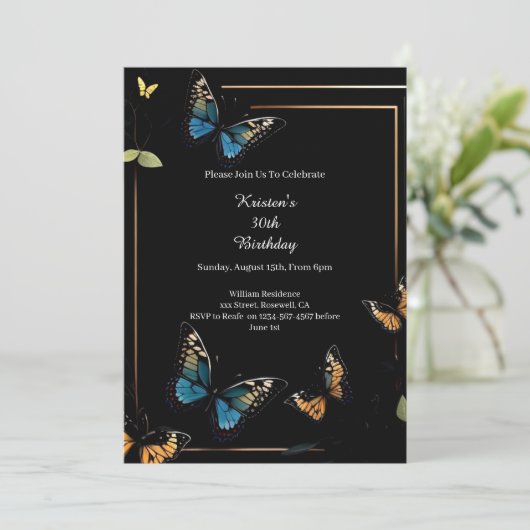 Eenvoudige uitnodiging op zaterdag (Staand voorkant)