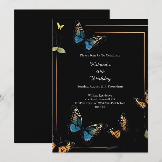 Eenvoudige uitnodiging op zaterdag (Voorkant / Achterkant)