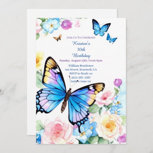 Eenvoudige uitnodiging op zaterdag (Voorkant / Achterkant)