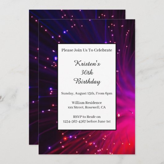 Eenvoudige uitnodiging op zaterdag (Voorkant / Achterkant)