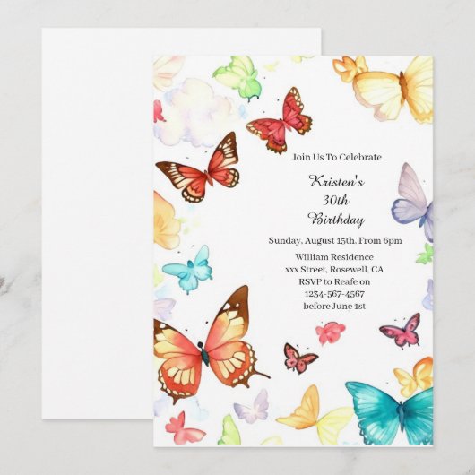 Eenvoudige uitnodiging op zaterdag (Voorkant / Achterkant)