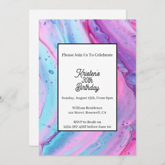 Eenvoudige uitnodiging op zaterdag (Voorkant / Achterkant)