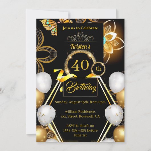 Eenvoudige uitnodiging op zaterdag (Voorkant)