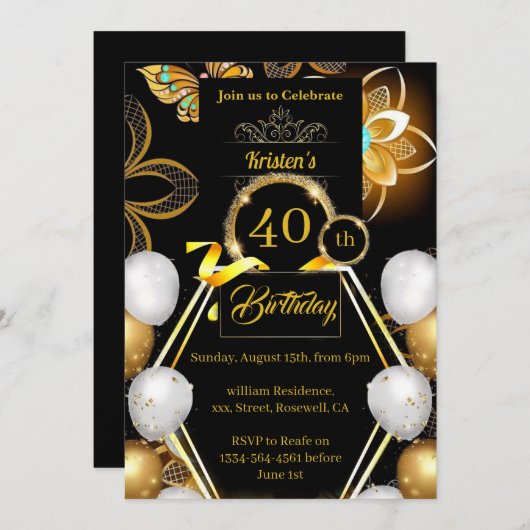 Eenvoudige uitnodiging op zaterdag (Voorkant / Achterkant)