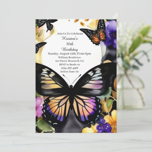 Eenvoudige uitnodiging op zaterdag (Staand voorkant)