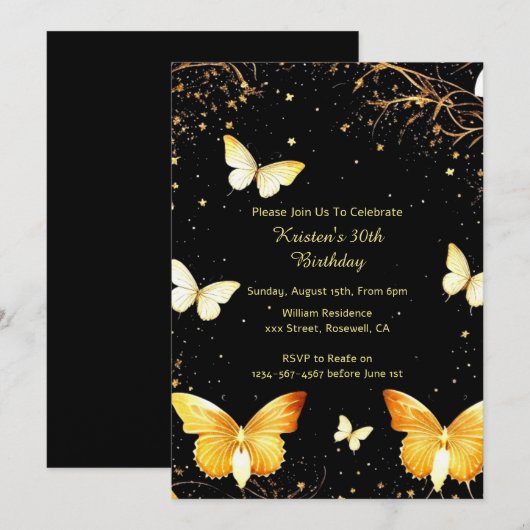 Eenvoudige uitnodiging op zaterdag (Voorkant / Achterkant)