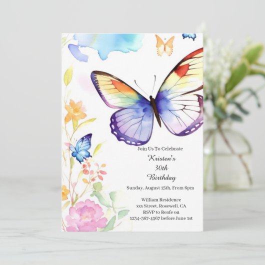 Eenvoudige uitnodiging op zaterdag (Staand voorkant)