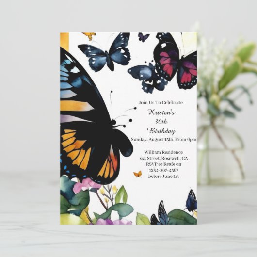 Eenvoudige uitnodiging op zaterdag (Staand voorkant)