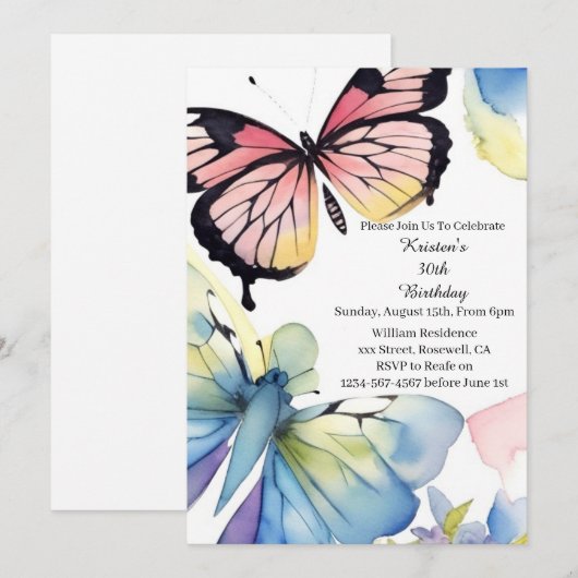 Eenvoudige uitnodiging op zaterdag (Voorkant / Achterkant)