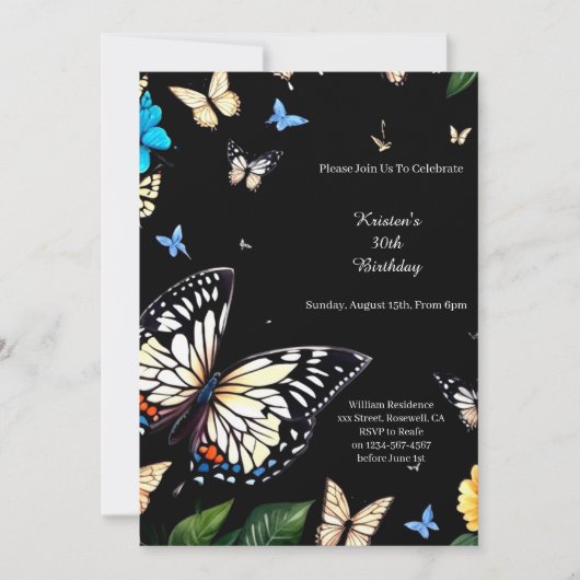 Eenvoudige uitnodiging op zaterdag (Voorkant)