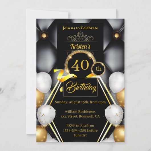 Eenvoudige uitnodiging op zaterdag (Voorkant)