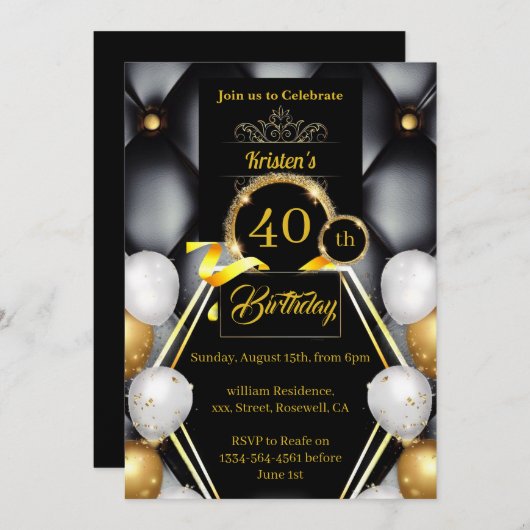 Eenvoudige uitnodiging op zaterdag (Voorkant / Achterkant)