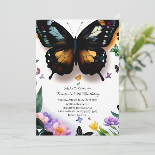 Eenvoudige uitnodiging op zaterdag (Staand voorkant)