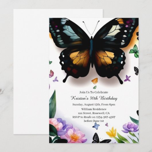 Eenvoudige uitnodiging op zaterdag (Voorkant / Achterkant)