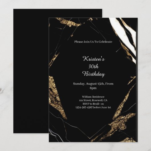 Eenvoudige uitnodiging op zaterdag (Voorkant / Achterkant)