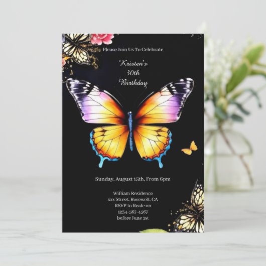 Eenvoudige uitnodiging op zaterdag (Staand voorkant)