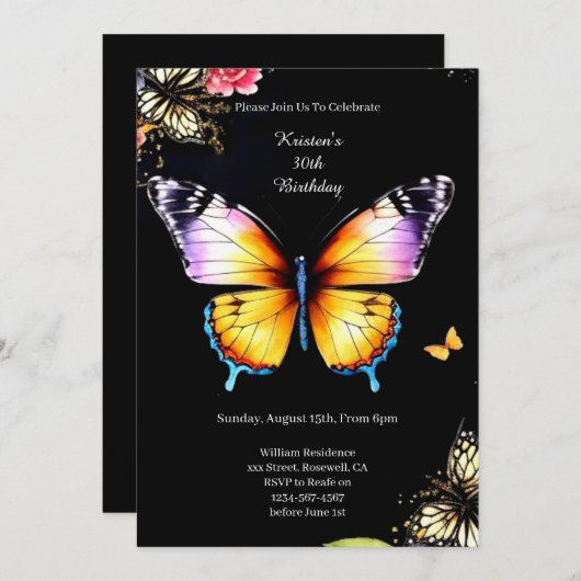 Eenvoudige uitnodiging op zaterdag (Voorkant / Achterkant)