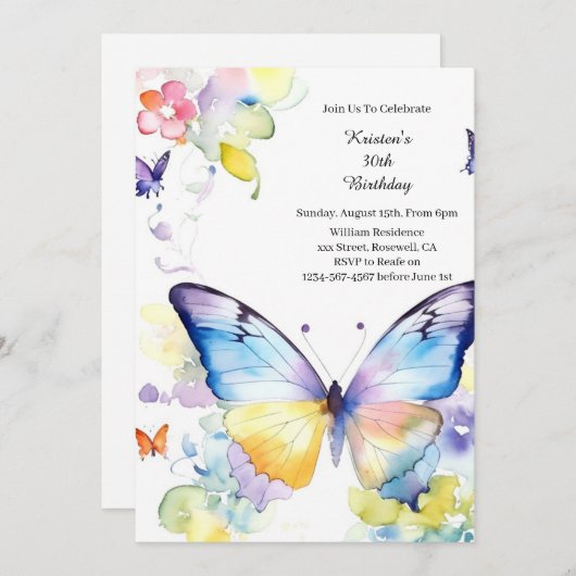 Eenvoudige uitnodiging op zaterdag (Voorkant / Achterkant)