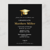 Eenvoudige uitnodiging tot Afstuderen voor budgetb (Voorkant)