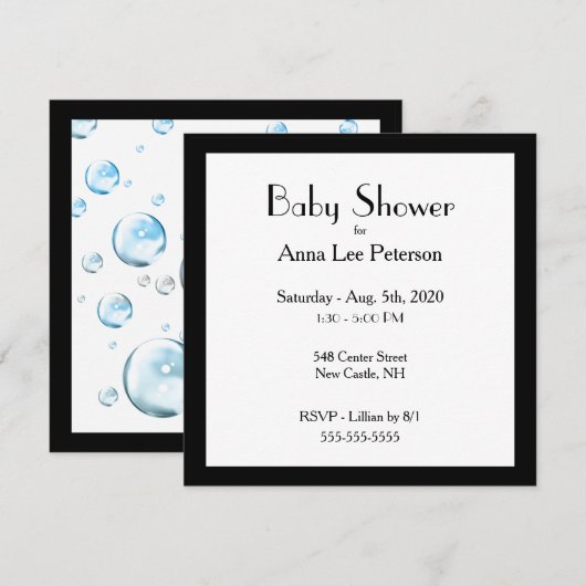 Eenvoudige uitnodiging tot Baby shower (Voorkant / Achterkant)