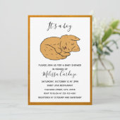 Eenvoudige uitnodiging tot Baby shower van dierlij (Staand voorkant)