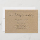 Eenvoudige uitnodiging tot begrafeniskennisgeving (Voorkant)