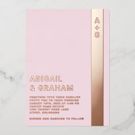 Eenvoudige uitnodiging tot Folie van Monogram brui