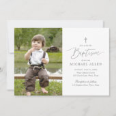 Eenvoudige uitnodiging tot foto van Elegant Boy Ba (Voorkant)