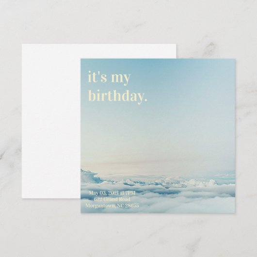 Eenvoudige uitnodiging tot geboorte (Voorkant / Achterkant)