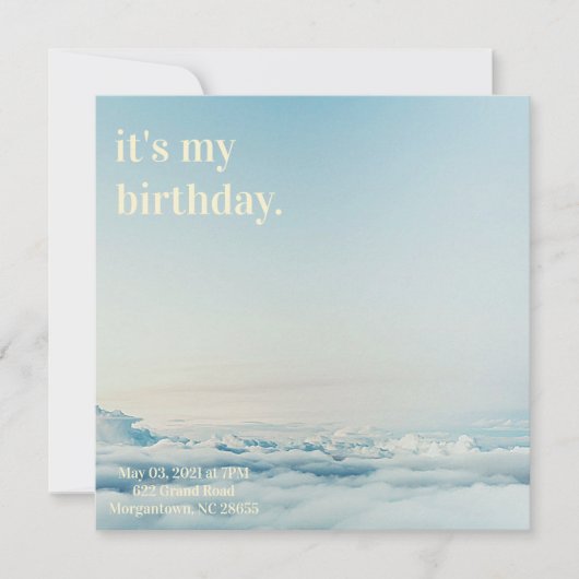 Eenvoudige uitnodiging tot geboorte (Voorkant)