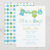 Eenvoudige uitnodiging tot het Baby shower van Clo (Voorkant / Achterkant)