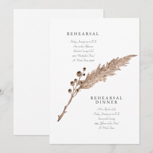 Eenvoudige uitnodiging tot het houden van een wedd (Voorkant / Achterkant)