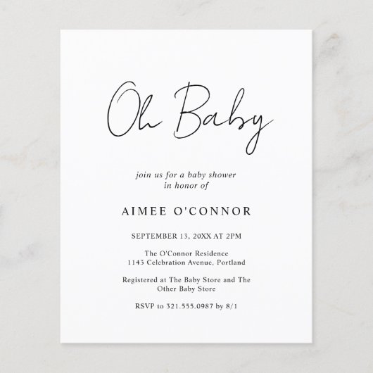 Eenvoudige uitnodiging tot het indienen van Baby s (Voorkant)