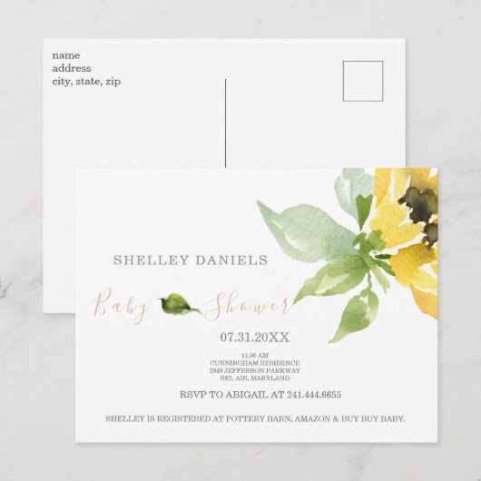 Eenvoudige uitnodiging tot het indienen van Baby s (Voorkant / Achterkant)